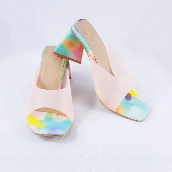 Sabeen Pink Block Heels Mules