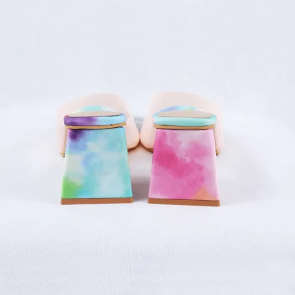 Sabeen Pink Block Heels Mules