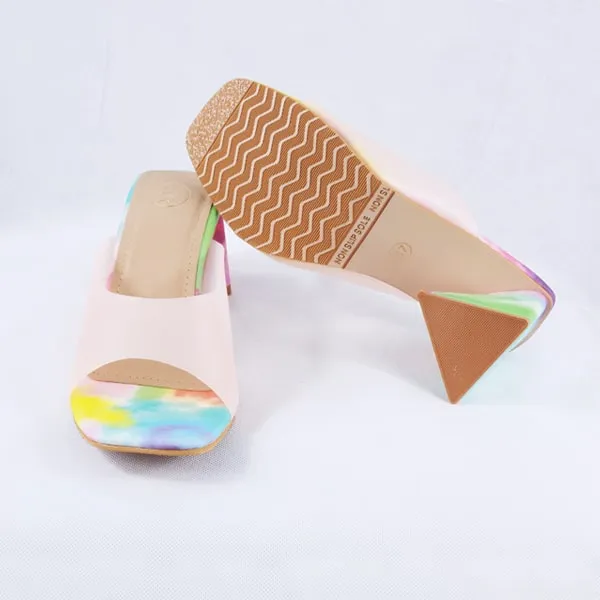 Sabeen Pink Block Heels Mules