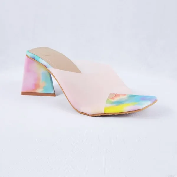 Sabeen Pink Block Heels Mules