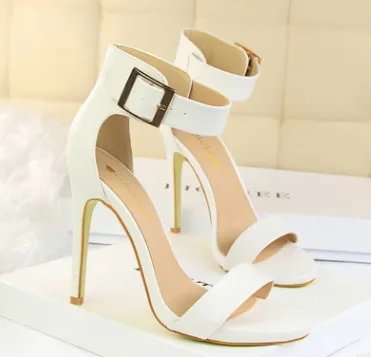 Satin stiletto platform high heels