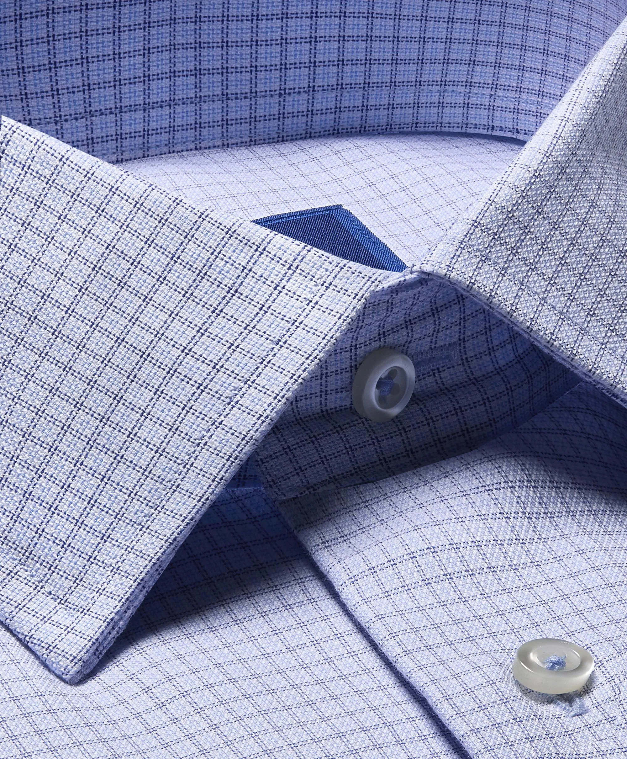 SBSP06240423 | Blue Micro Textured Oxford Dress Shirt