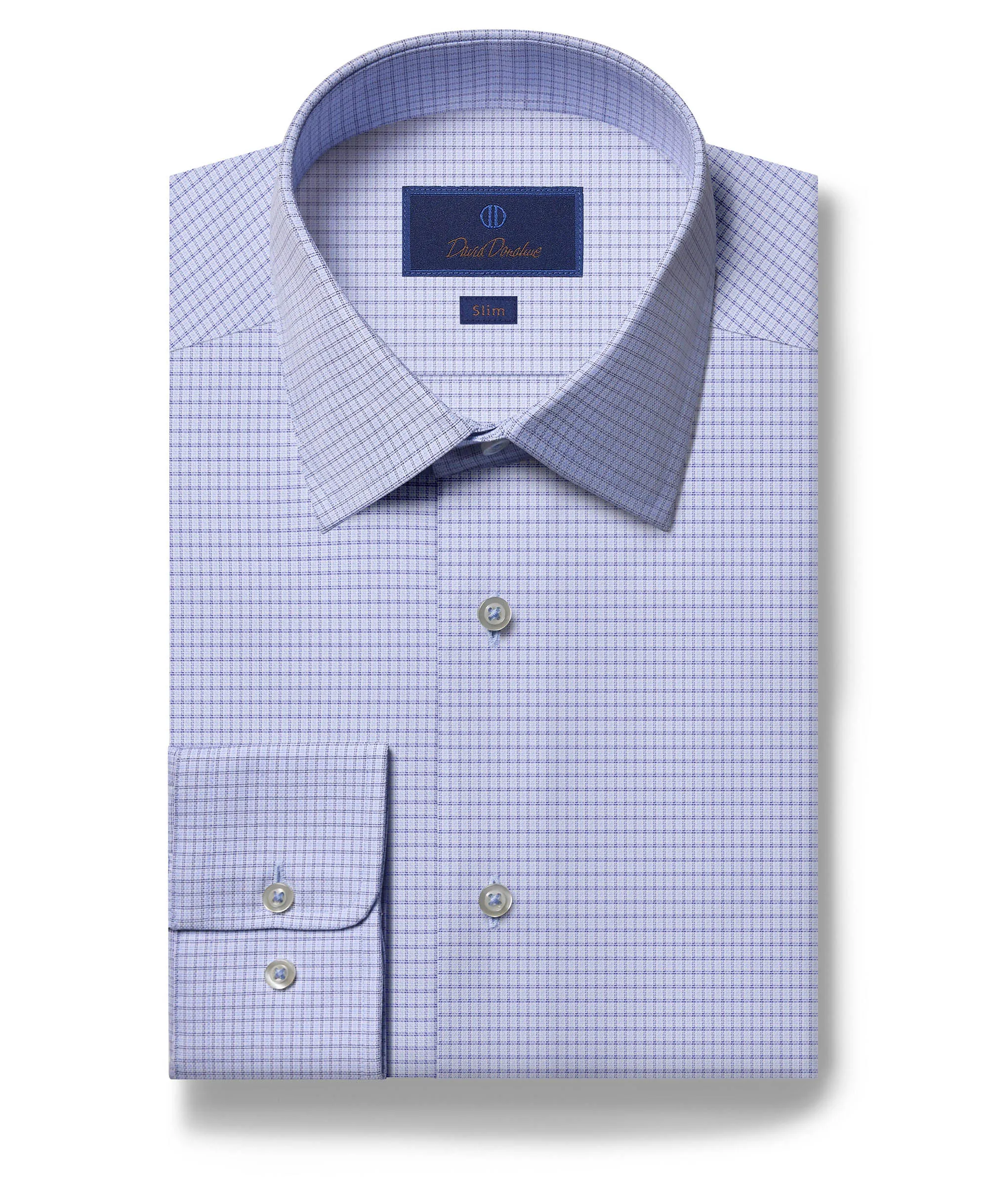 SBSP06240423 | Blue Micro Textured Oxford Dress Shirt