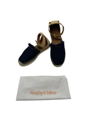 See By Chloe Glyn Flat Espadrille Sandal Women's Size 39 = US 8.5