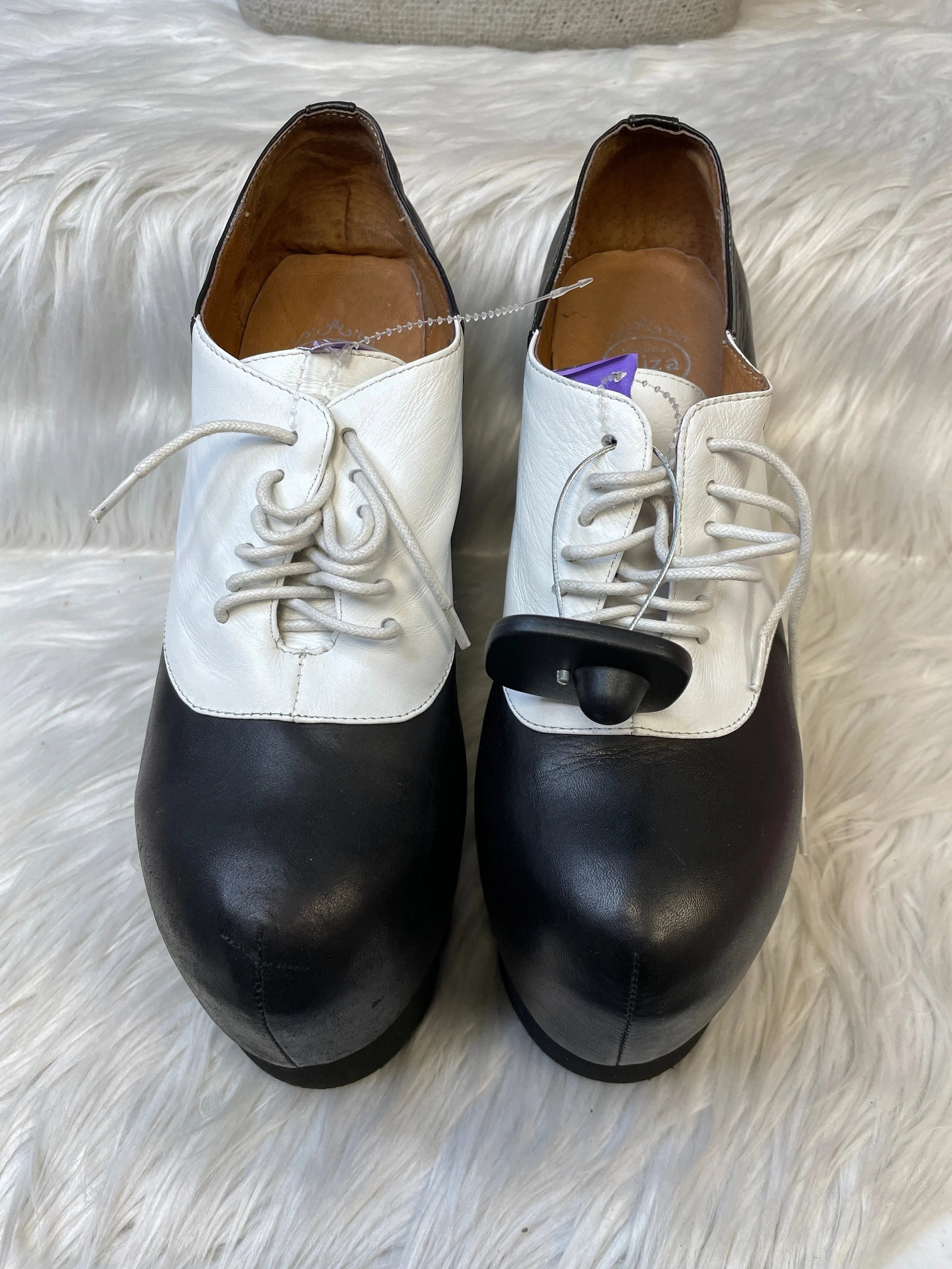 Shoes Heels Platform By Jeffery Campbell In Black & White, Size: 9