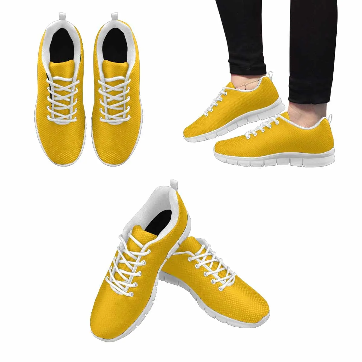 Sneakers for Men - Golden Yellow - Canvas Mesh Athletic Running Shoes by inQue.Style