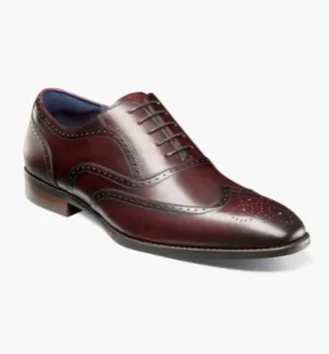 Stacy Adams Kaine Wingtip Oxford - Burgundy