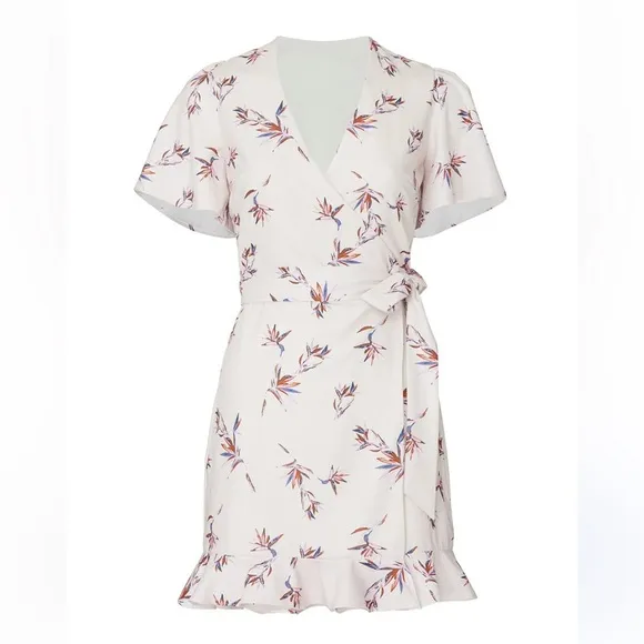 Stylestalker Penny Mini Dress Pale Pink Floral Wrap