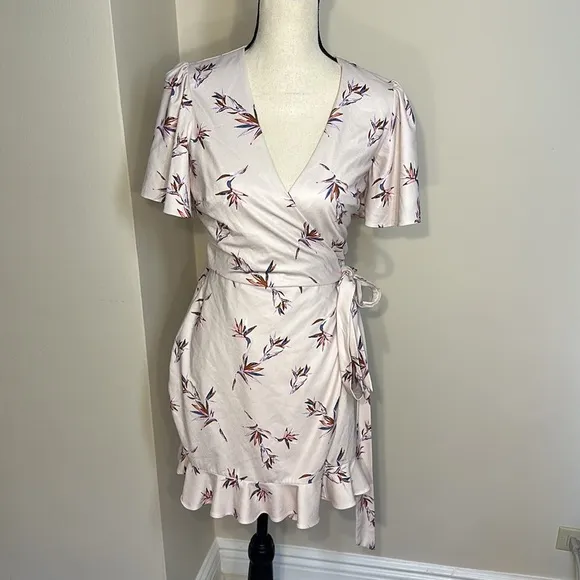 Stylestalker Penny Mini Dress Pale Pink Floral Wrap
