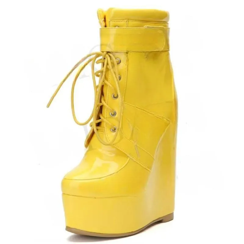 SUPER Women Ankle Boots Platform Wedge Boots