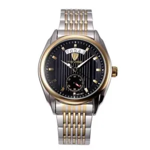 TEVISE Mechanical Watch Fashion Business Men Wrist Watch Date Display Vertical Stripes Dial Watch