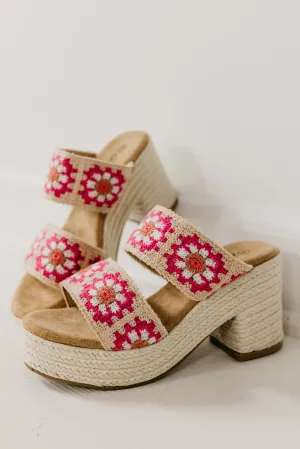 The Shirin Floral Crochet Platform Heel