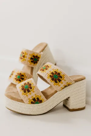 The Shirin Floral Crochet Platform Heel