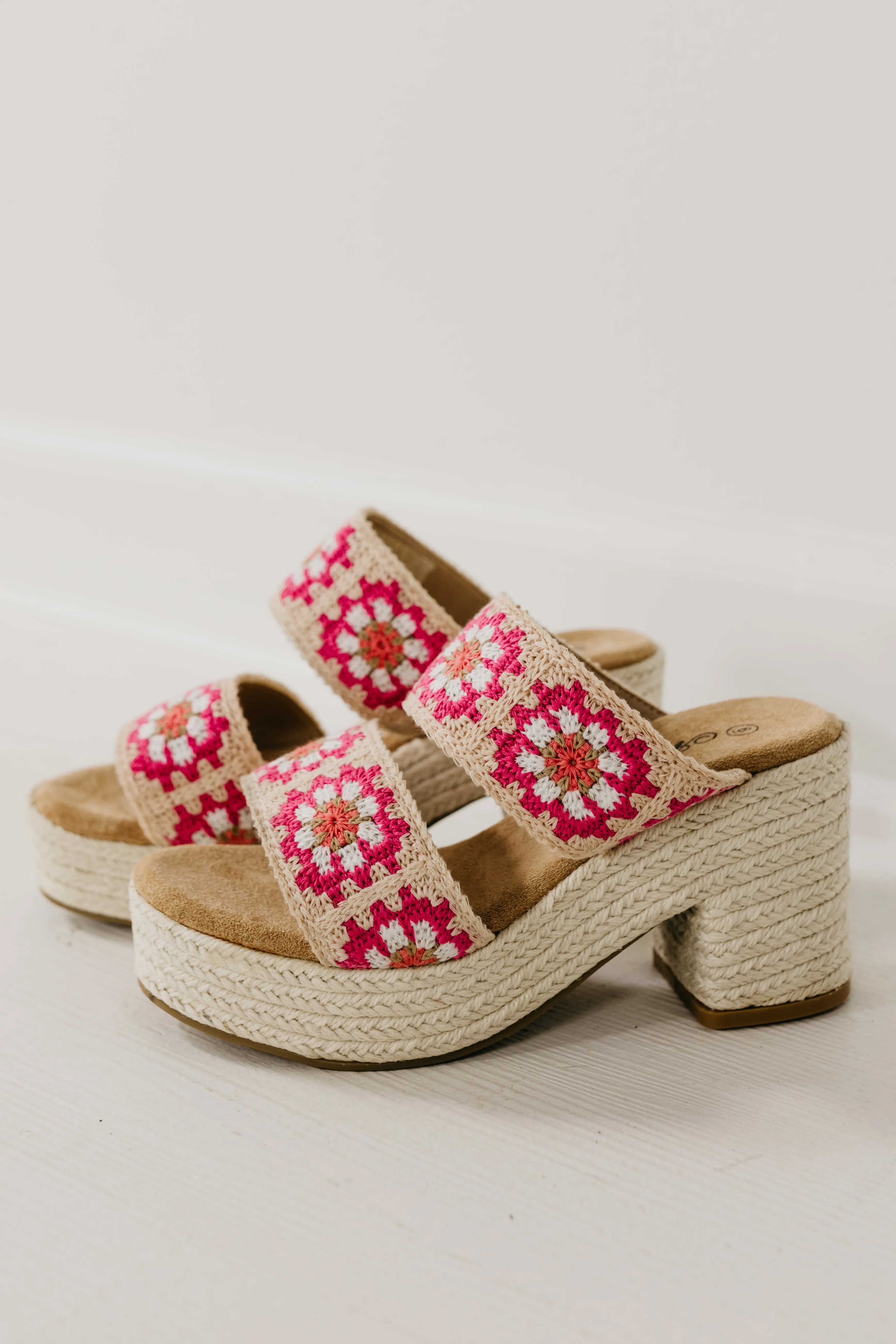 The Shirin Floral Crochet Platform Heel