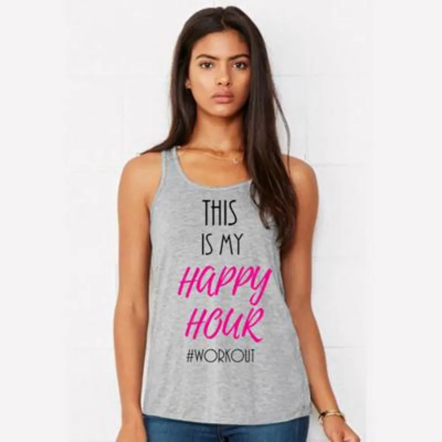 This is My Happy Hour Women's Grey Tank
