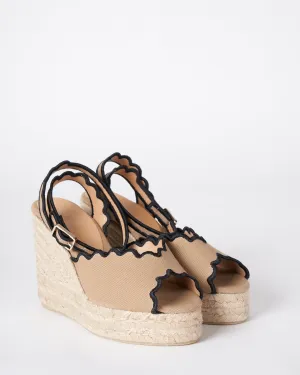 tierra wedge w/strap - tierra/black canvas