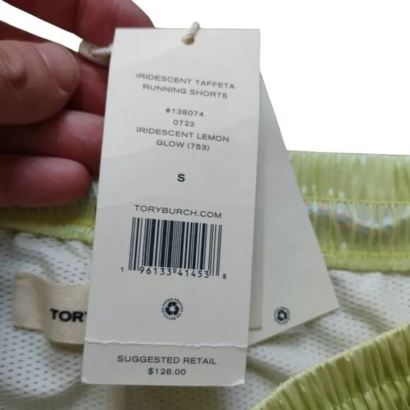 Tory Burch Tory Sport Iridescent Taffeta Running Shorts NWT