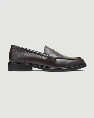 Townee Penny Loafer Dark Brown Leather