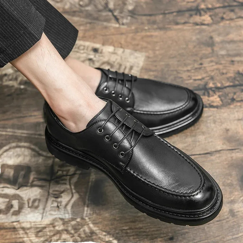 TrendMann Herren Oxford-Schuhe mit dicken Sohlen