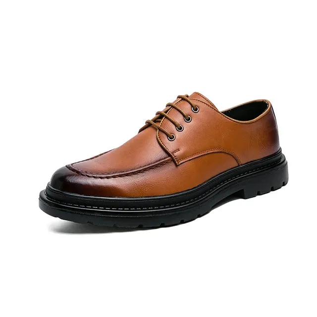TrendMann Herren Oxford-Schuhe mit dicken Sohlen