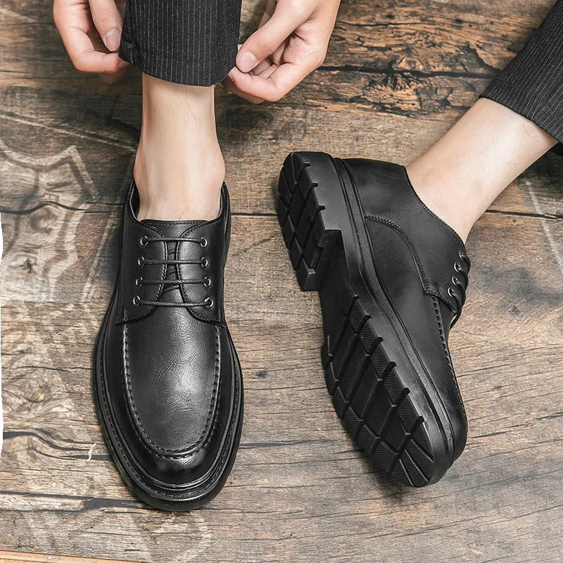 TrendMann Herren Oxford-Schuhe mit dicken Sohlen