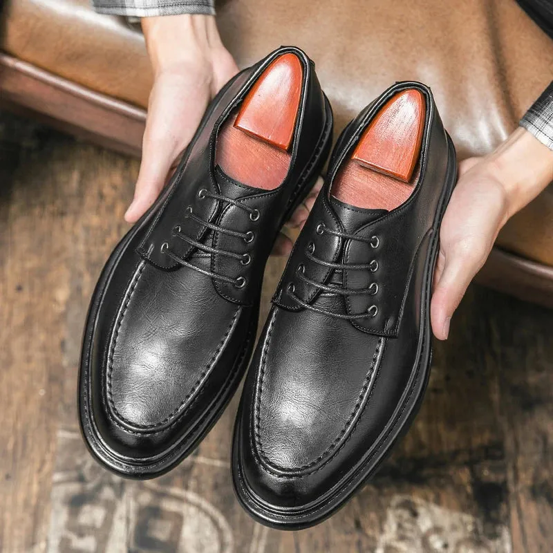 TrendMann Herren Oxford-Schuhe mit dicken Sohlen