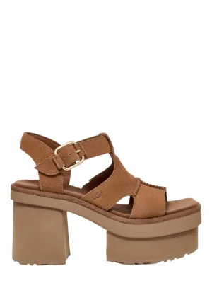 UGG New Heights Platform T-Strap in Chestnut