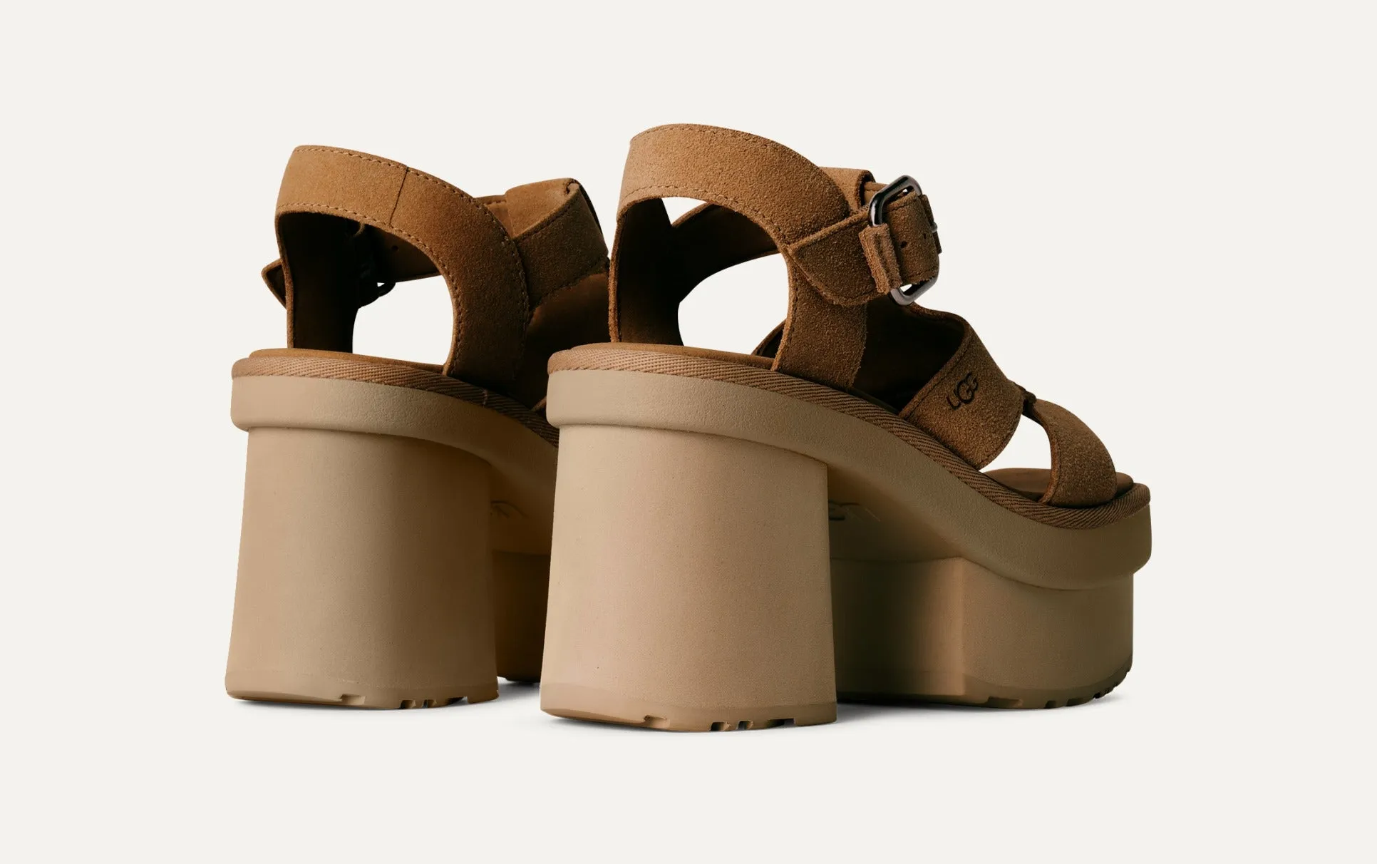 UGG New Heights Platform T-Strap in Chestnut