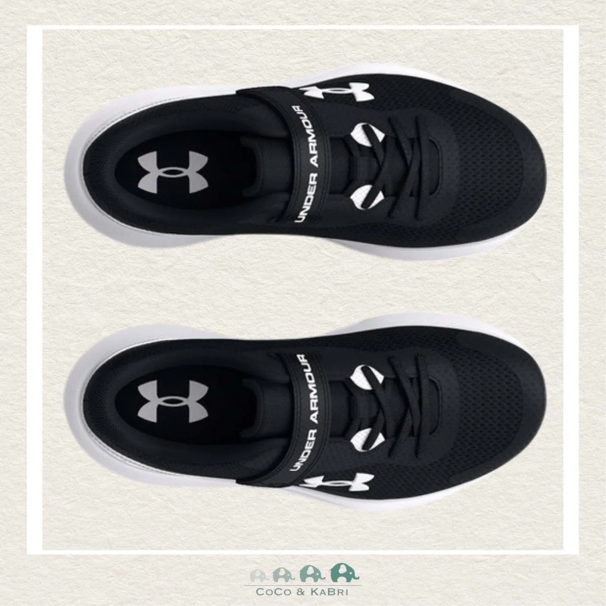 Under Armour Boys' Pre-School Surge 3 AC Running Shoes Black/White. (Y3)