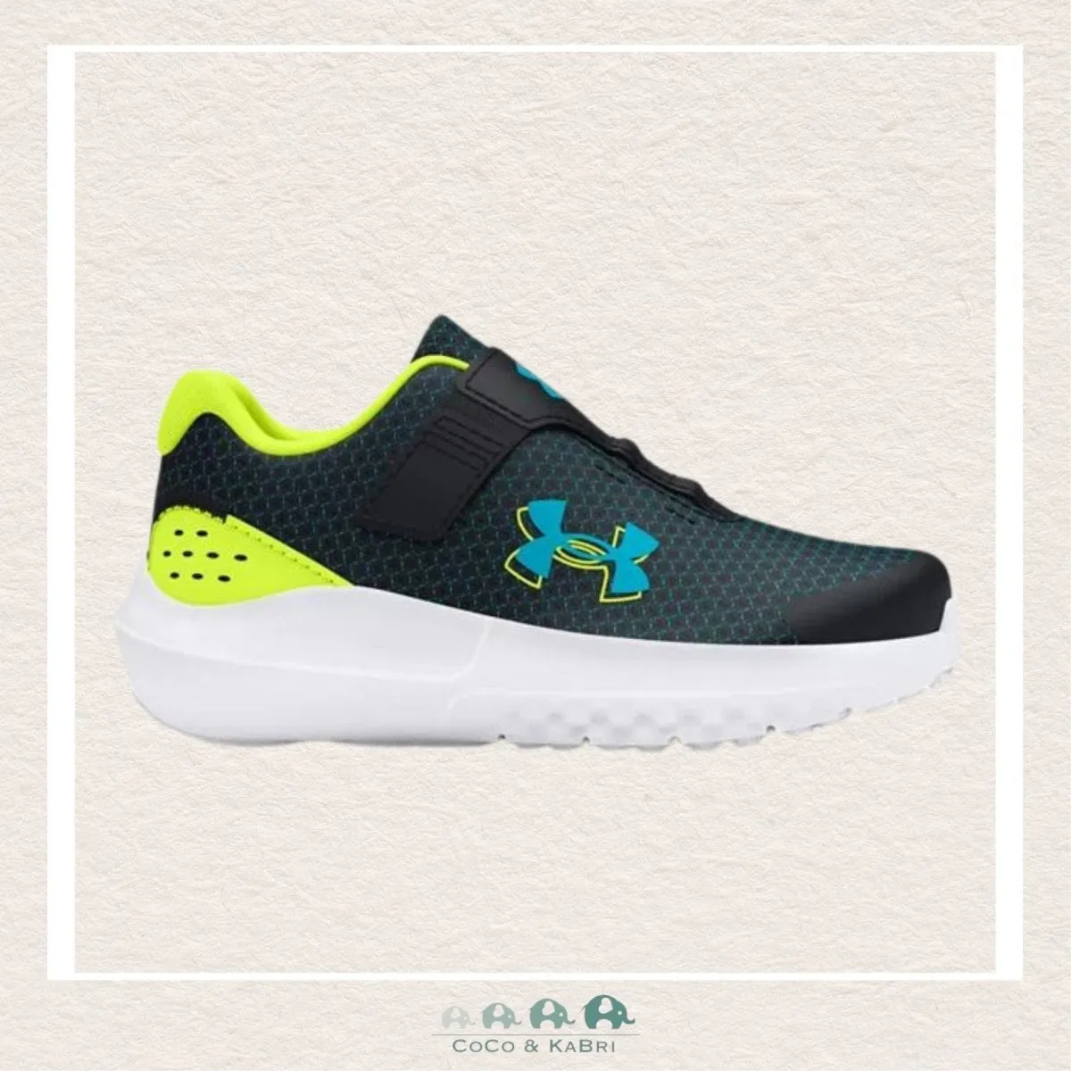 Under Armour Boys' Surge 4 AC Running Shoes - Black/ Yellow (V2-14)