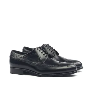 Unique Handcrafted Black Wingtip Oxford w/ Full Brogue