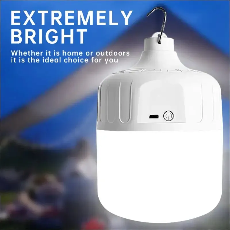 Usb rechargeable portable camping light bulb, waterproof tent hanging light, outdoor hiking picnic