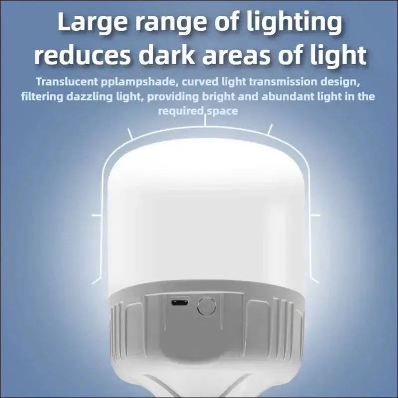 Usb rechargeable portable camping light bulb, waterproof tent hanging light, outdoor hiking picnic