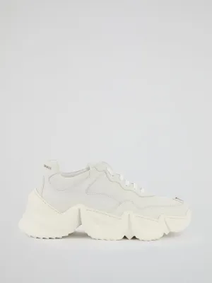 White Chunky Sole Skull Trainers