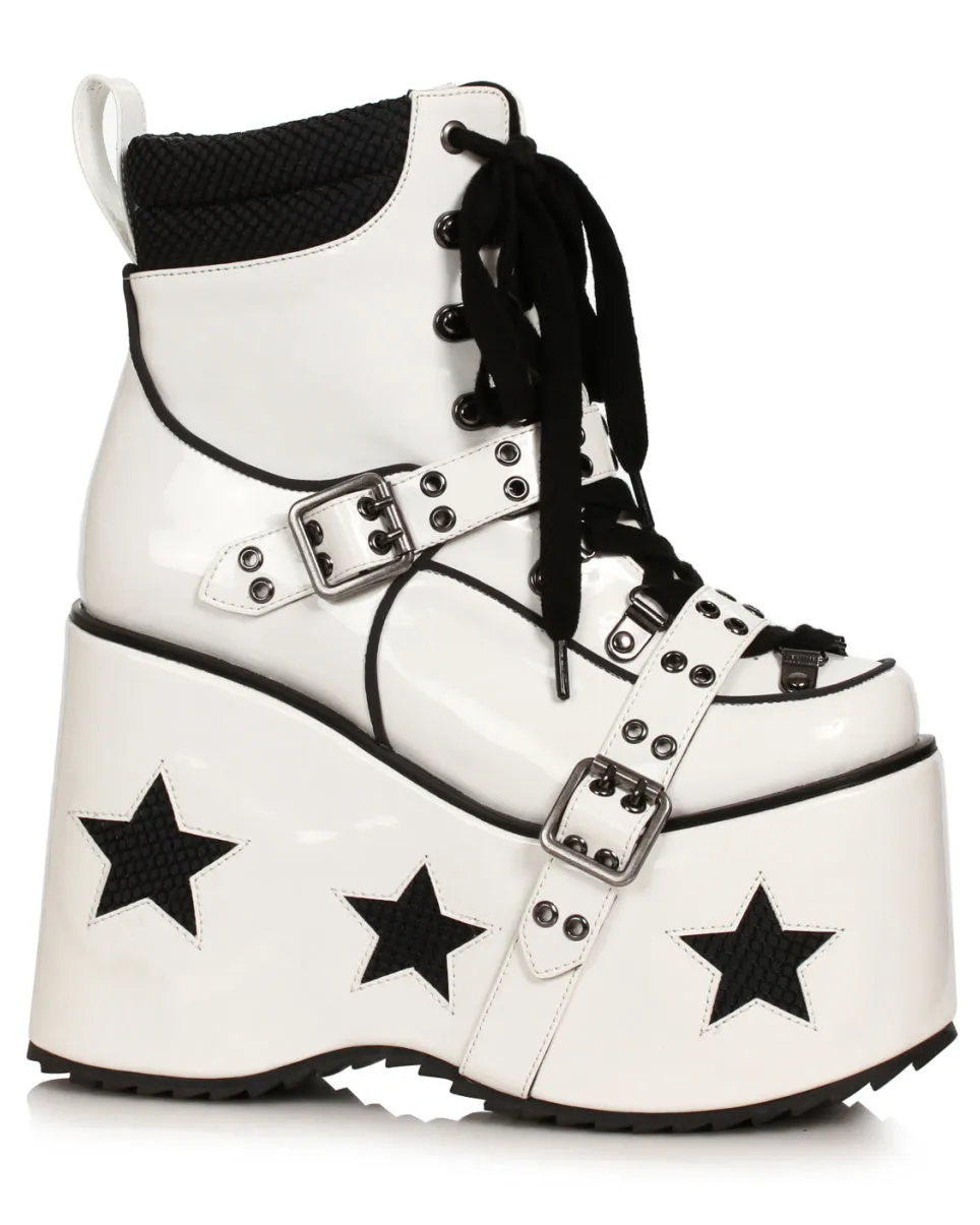 White Spaced Out Platform Boots