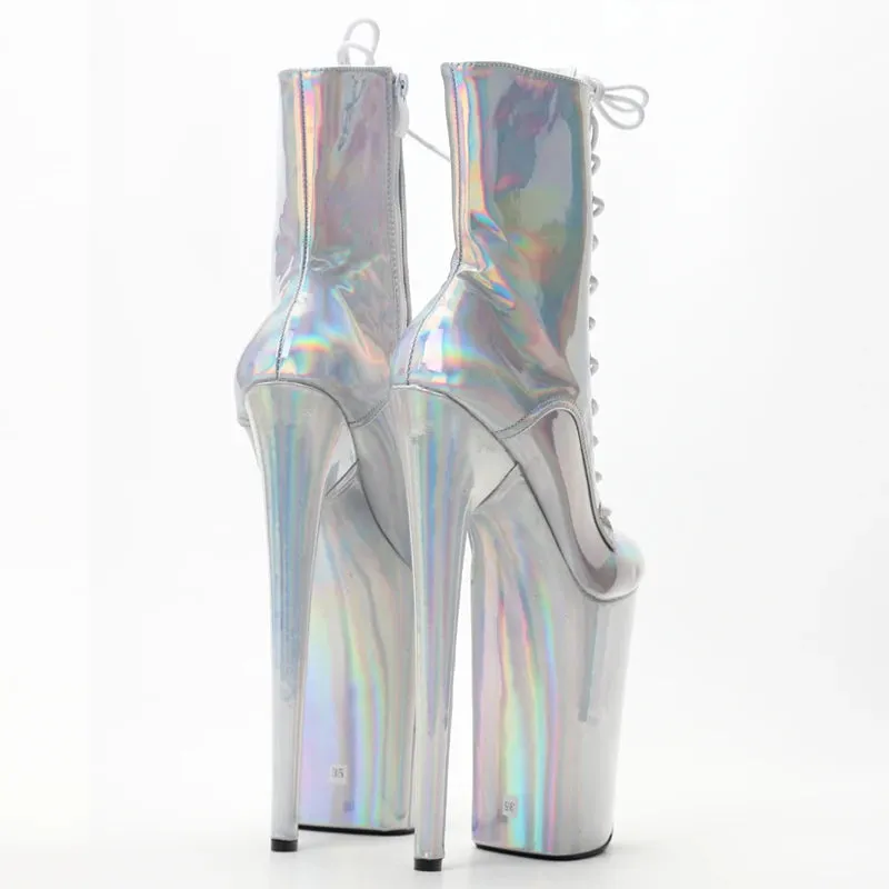 Women Ankle Boots 23CM Super High Heel Platform Stipper Fetish Pole Dance Shoes
