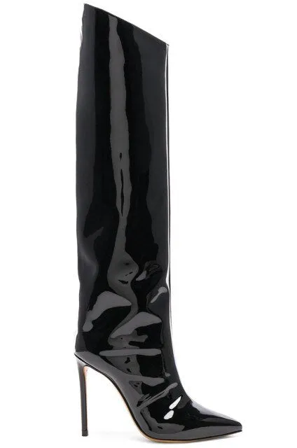 Women High Boots Candy Color Mirror Leather