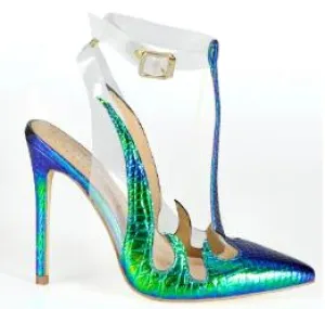 Women Sandals Trend PVC Sandals Transparent Shoes Slingback in Women's Pumps High Heel Pointed Toe Shoes