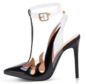 Women Sandals Trend PVC Sandals Transparent Shoes Slingback in Women's Pumps High Heel Pointed Toe Shoes