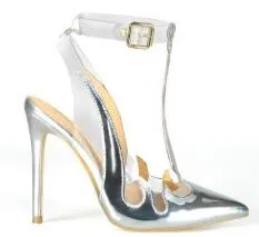 Women Sandals Trend PVC Sandals Transparent Shoes Slingback in Women's Pumps High Heel Pointed Toe Shoes
