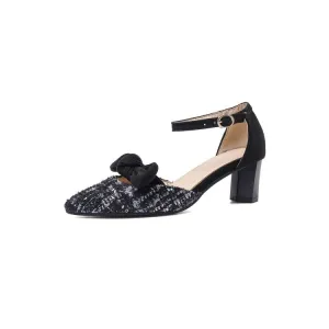 Women's Bow Tie High Heel Chunky Sandals