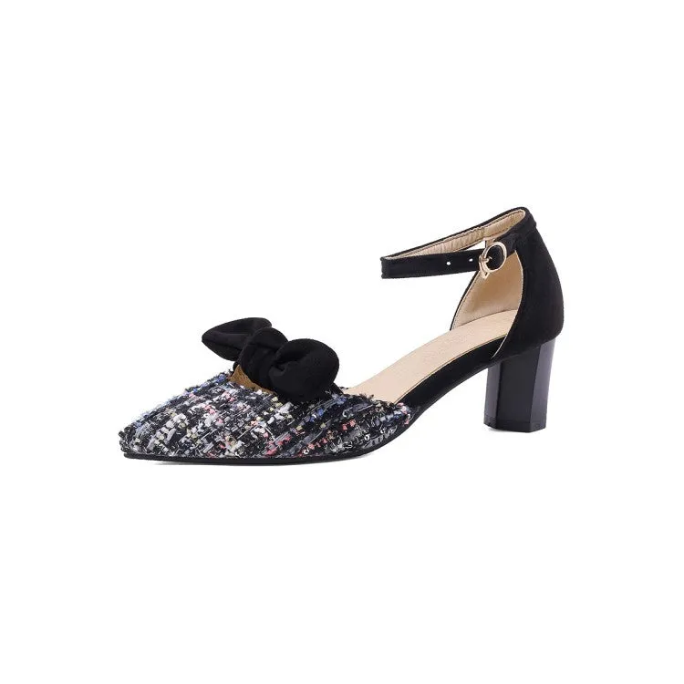 Women's Bow Tie High Heel Chunky Sandals