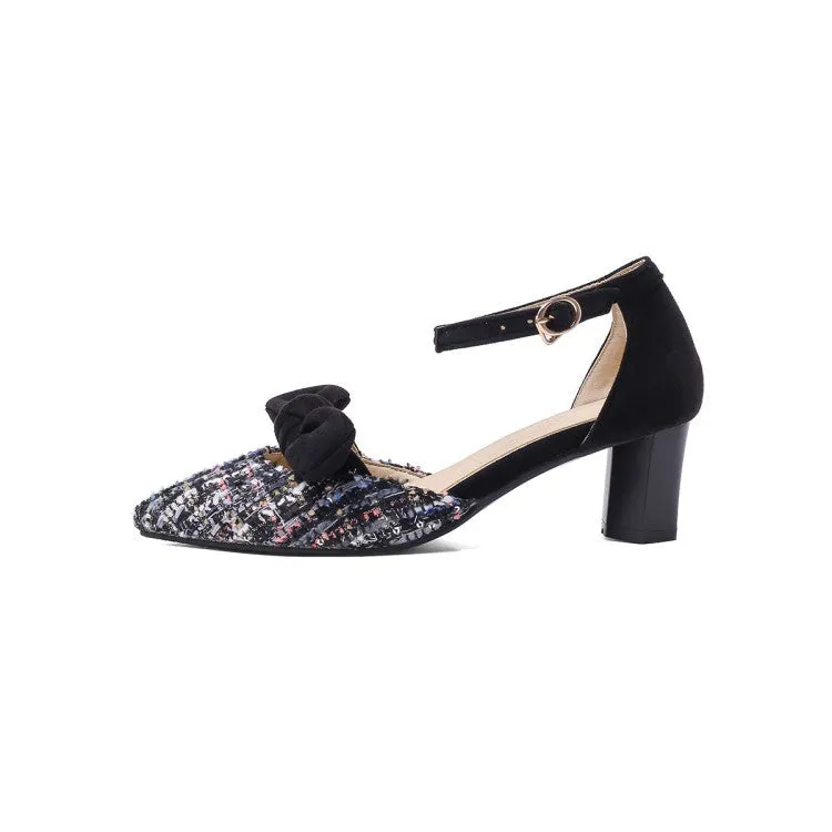 Women's Bow Tie High Heel Chunky Sandals