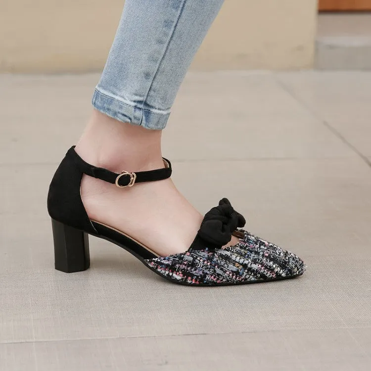 Women's Bow Tie High Heel Chunky Sandals