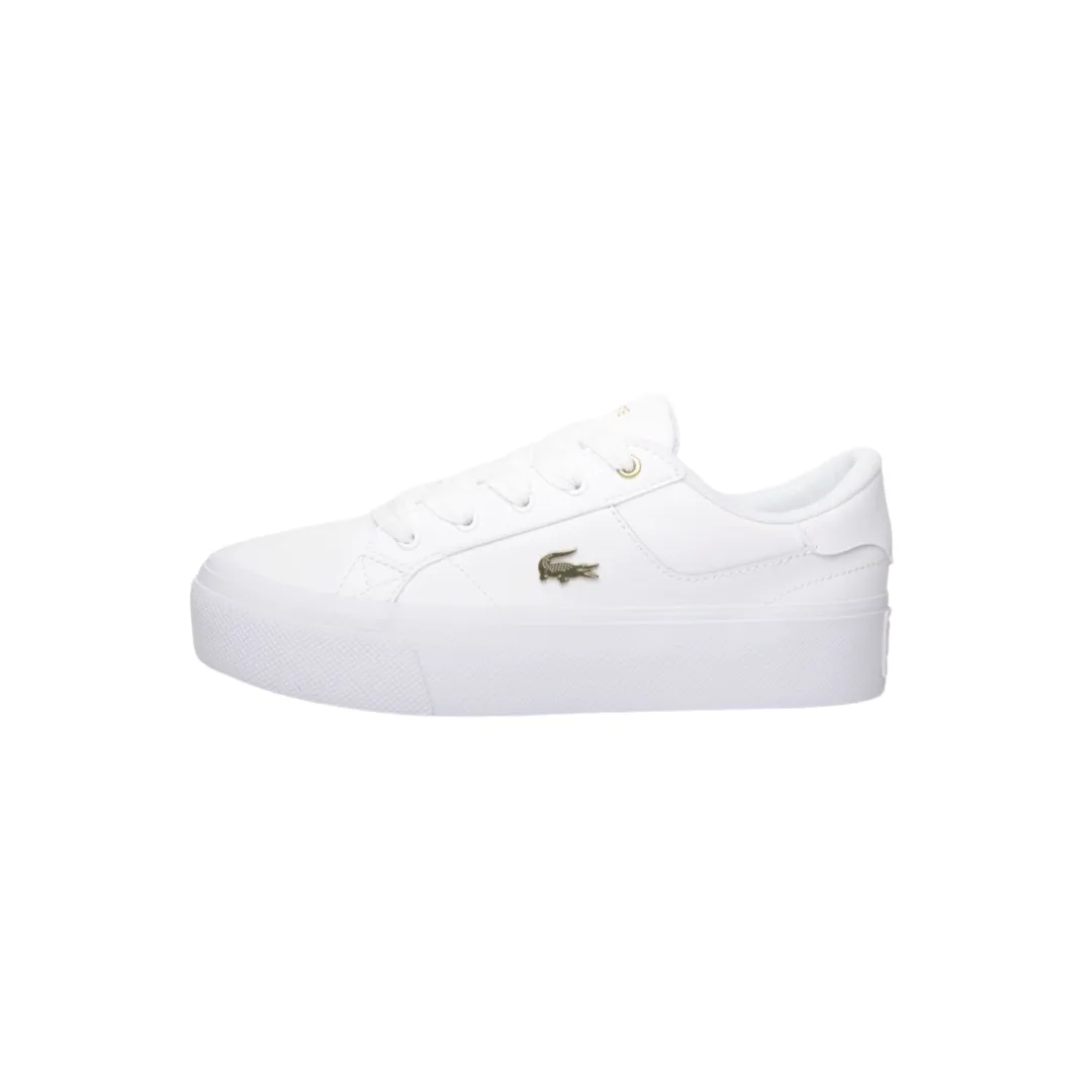Women's Lacoste Ziane Chunky Platform 124 White Metallic Gold