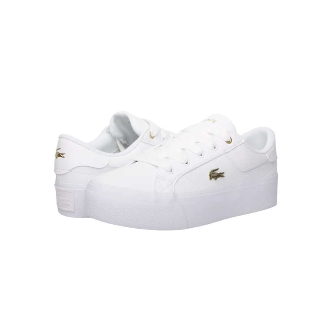 Women's Lacoste Ziane Chunky Platform 124 White Metallic Gold