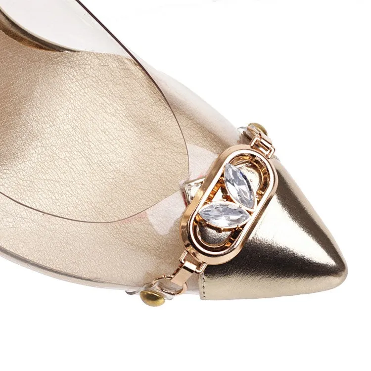 Women's Pointed Toe Rhinestone High Heel Pumps