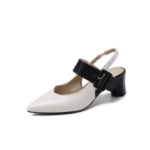Women's Slingbacks Pointed Toe High Heel Chunky Sandals