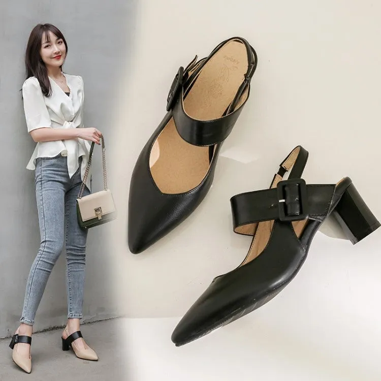 Women's Slingbacks Pointed Toe High Heel Chunky Sandals
