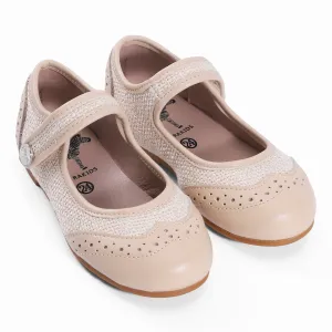 Zeebra Kids Wingtip Mary Janes - Bone